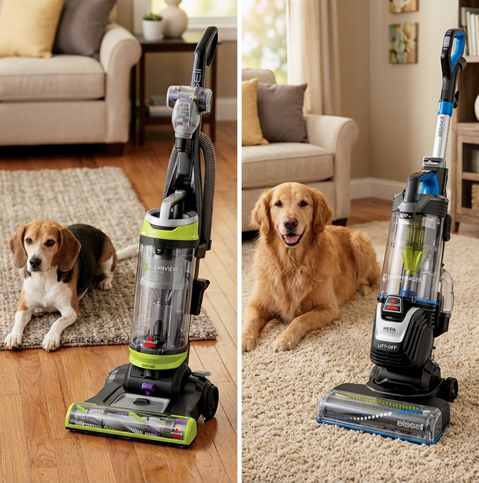Bissell CleanView vs. Pet Hair Eraser Turbo - Pet Hair Comparison