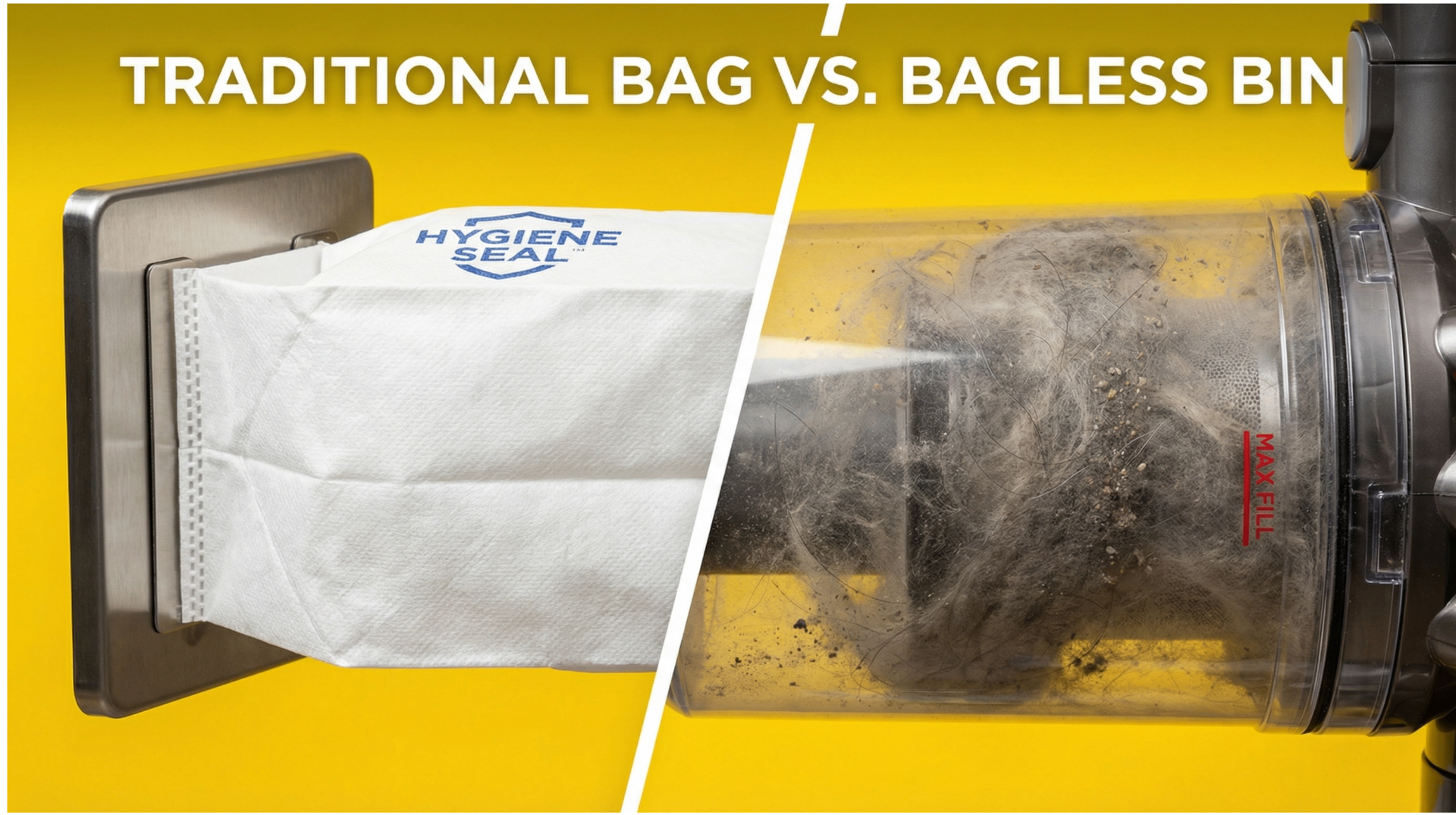 Traditional bag vs bagless bin comparison