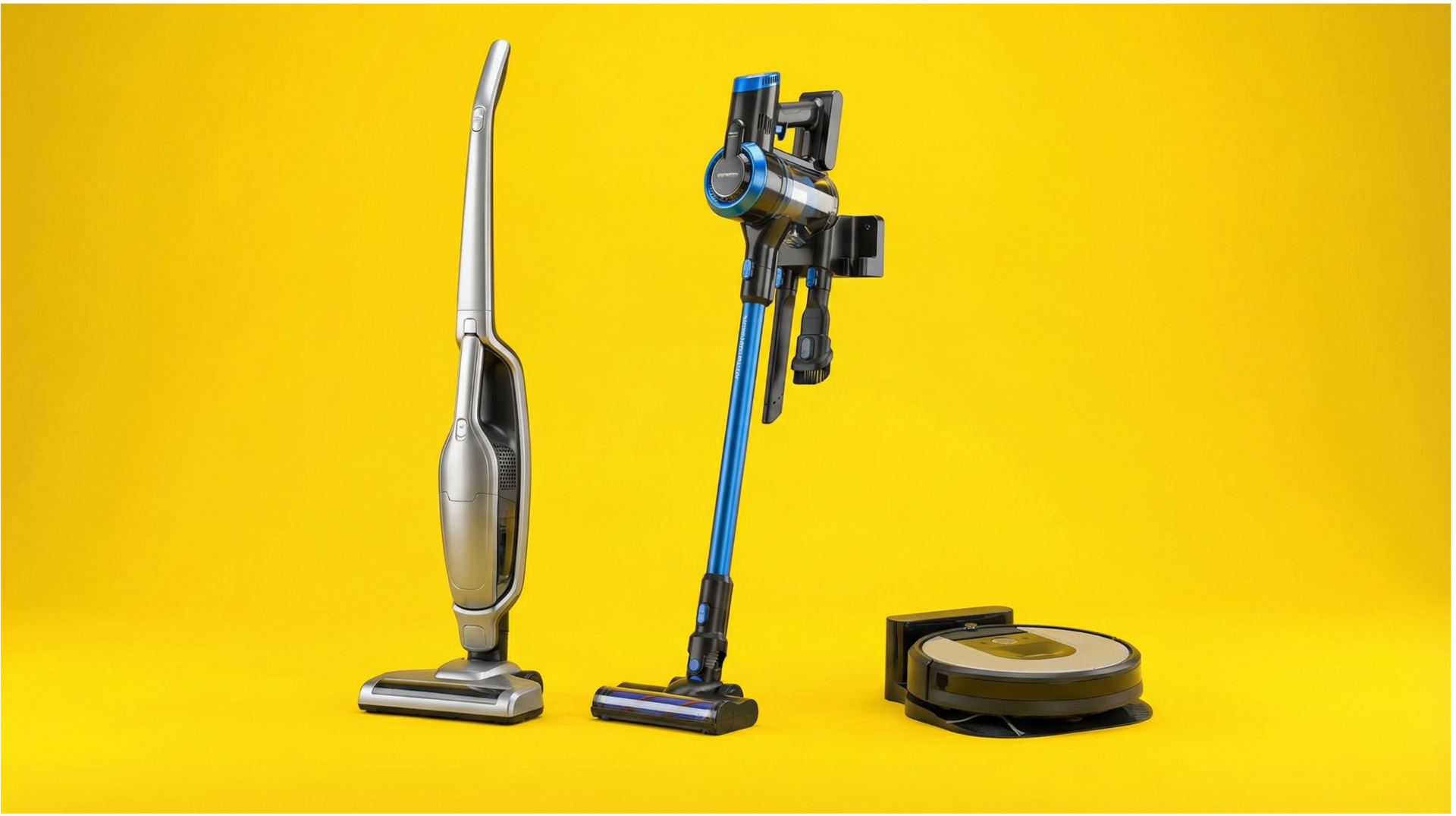 Comparison of vacuum types - handheld, stick, and robot
